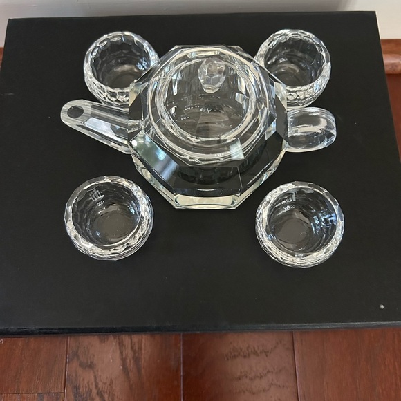 NEW Miniature Chinese Cut Glass Crystal 6 Piece Set Gift Box Decorative Display - Picture 2 of 11